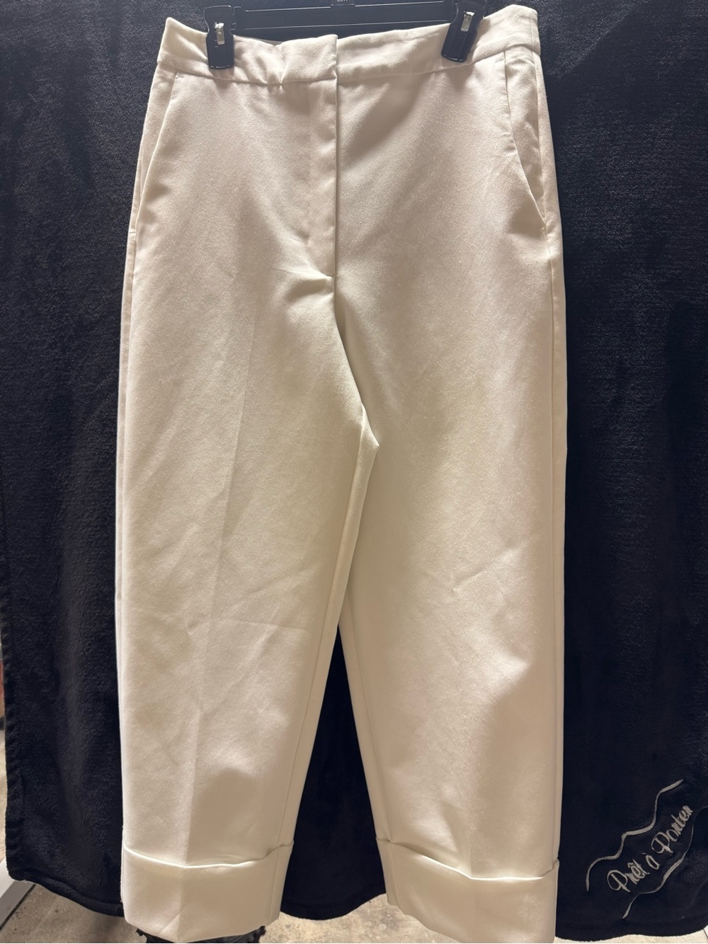 Zara White Tailored High-Waist Pants💕